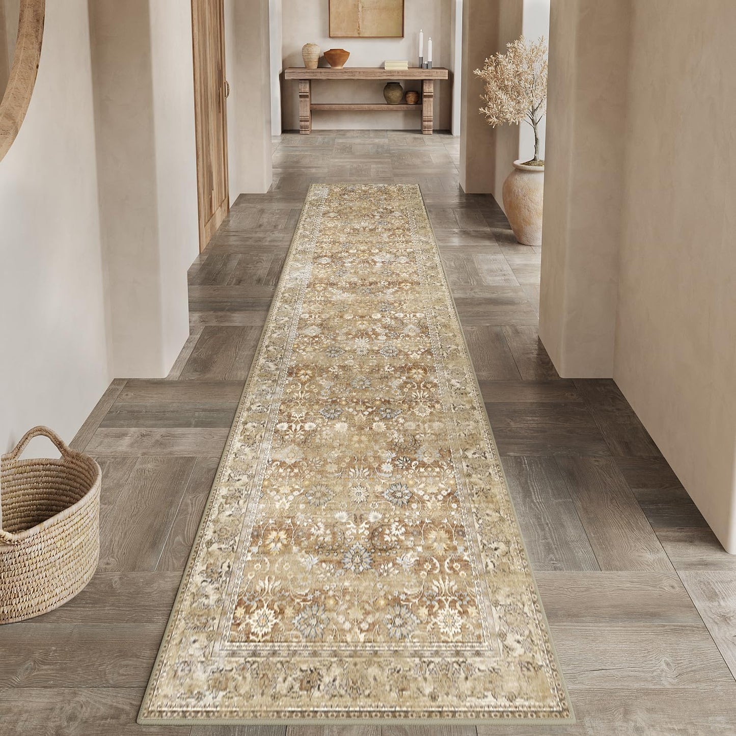2x8 Runner Rug Machine Washable Floral Area Rug for Home
