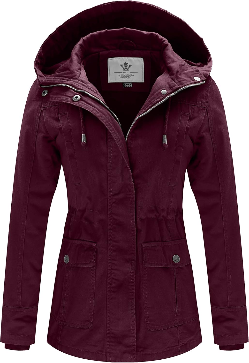 WenVen Women's Cotton Military Jacket for Stylish Casual Wear