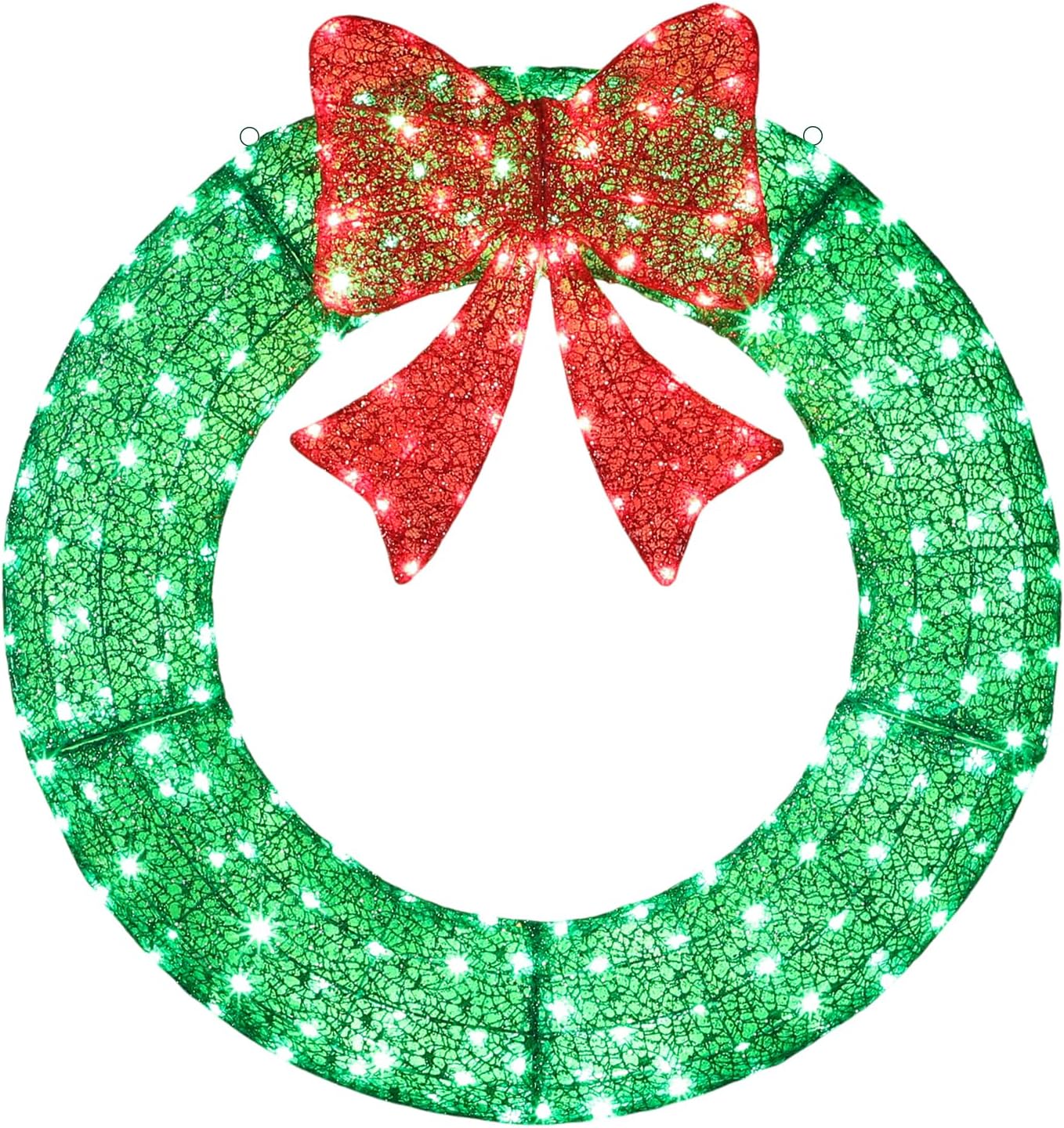VINGLI 36in Pre Lit Green Christmas Wreath for Holiday Decor