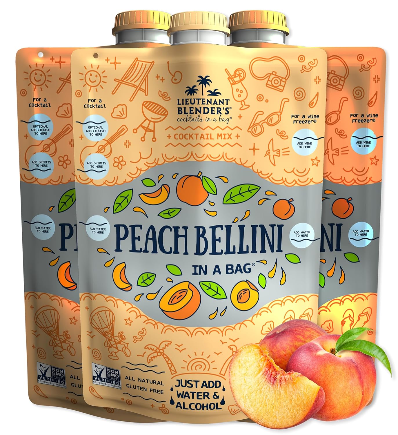 Peach Bellini in a Bag - Easy Wine Slushie Mix for Parties