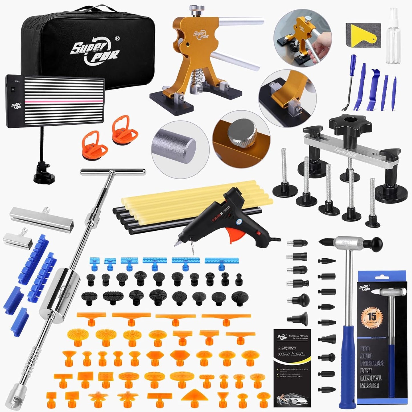 Super PDR Paintless Dent Repair Kit for Quick Car Fixes