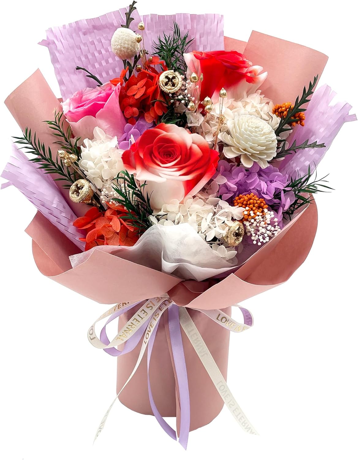 QOEAZY Preserved Flowers Bouquet Gifts for Women and Moms