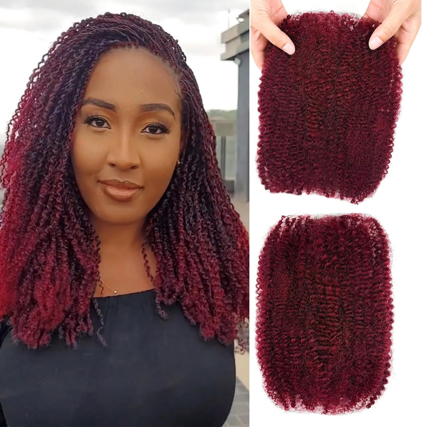 14 Inch Afro Kinky Bulk Human Hair for Sister Locs and Braids