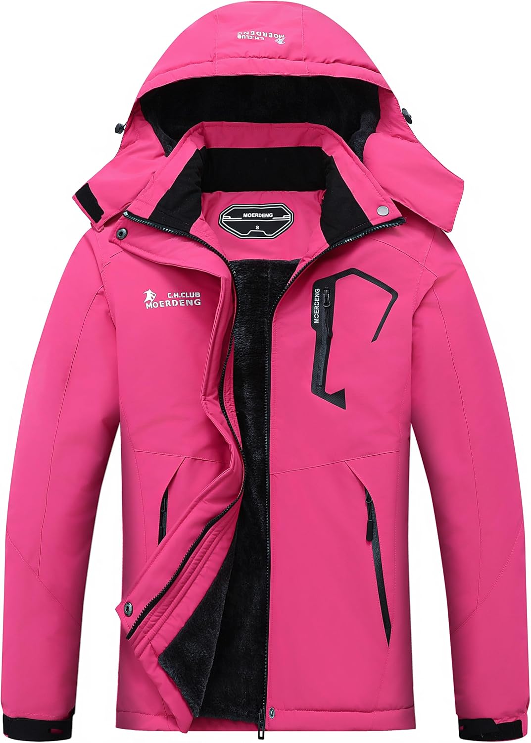 MOERDENG Women's Waterproof Ski Jacket for Winter Sports