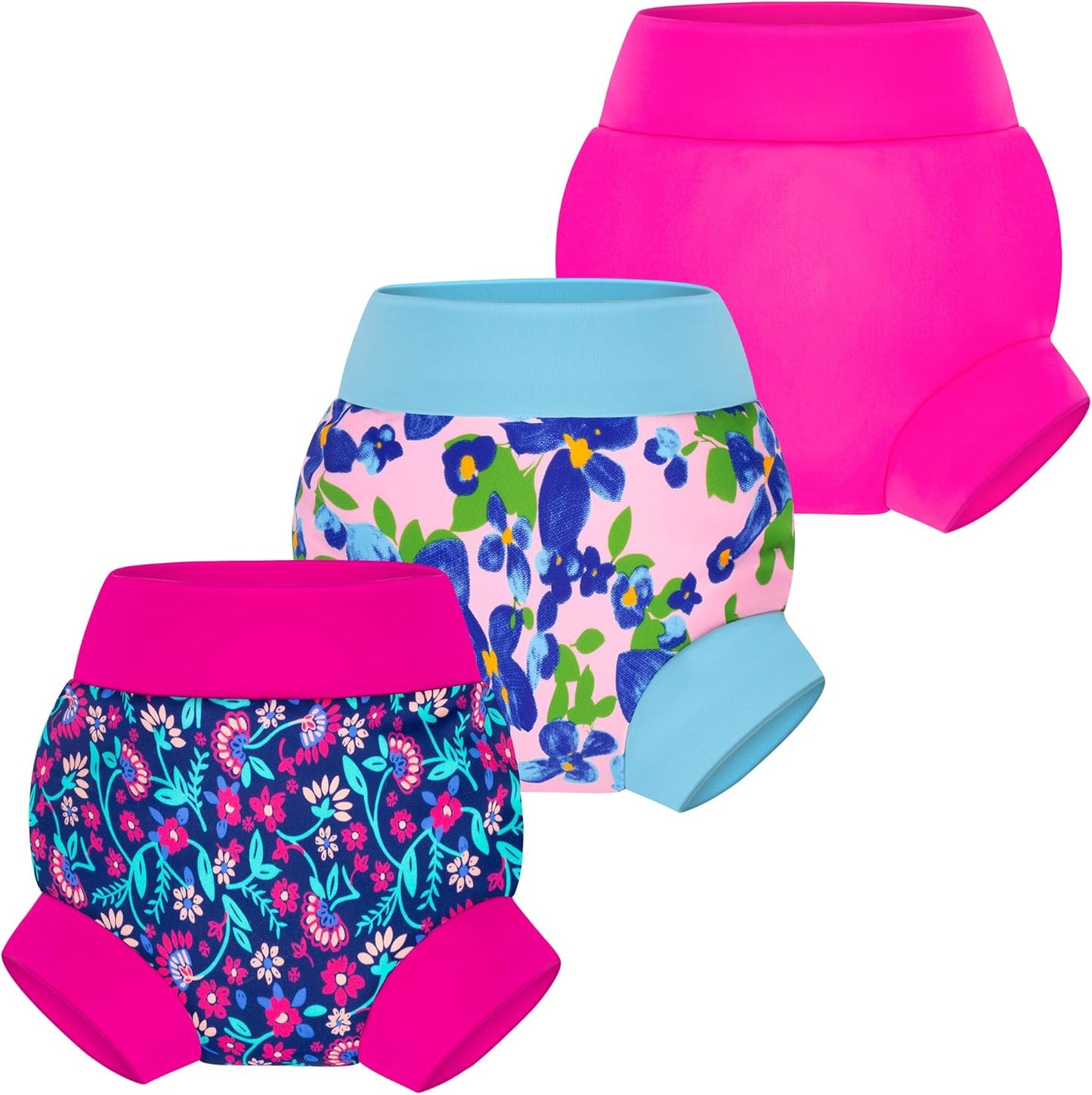Reusable Swim Diapers 3pcs Set, Waterproof & Adjustable, BIGELEPHANT
