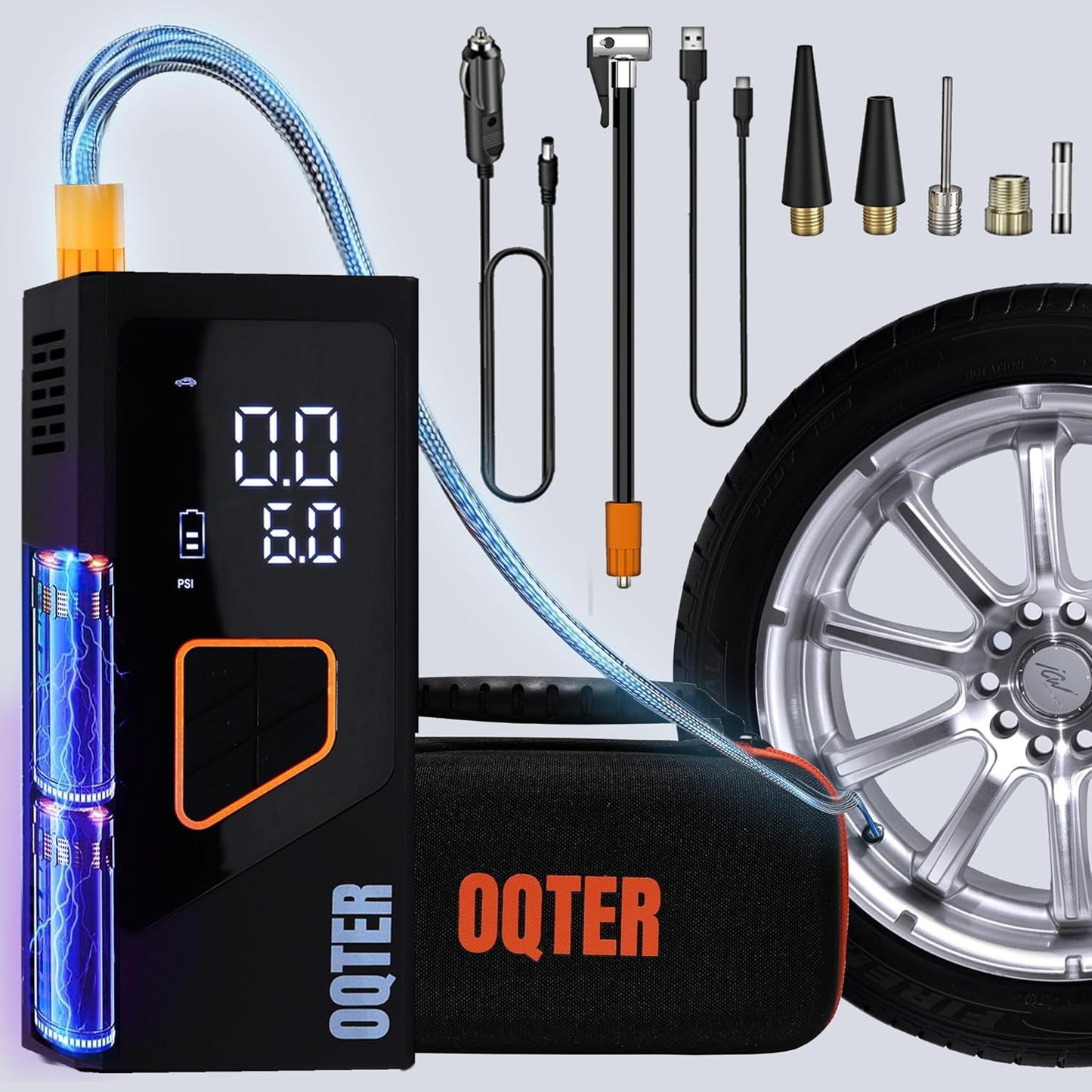 OQTER Smart Pump - 150PSI Portable Tire Inflator