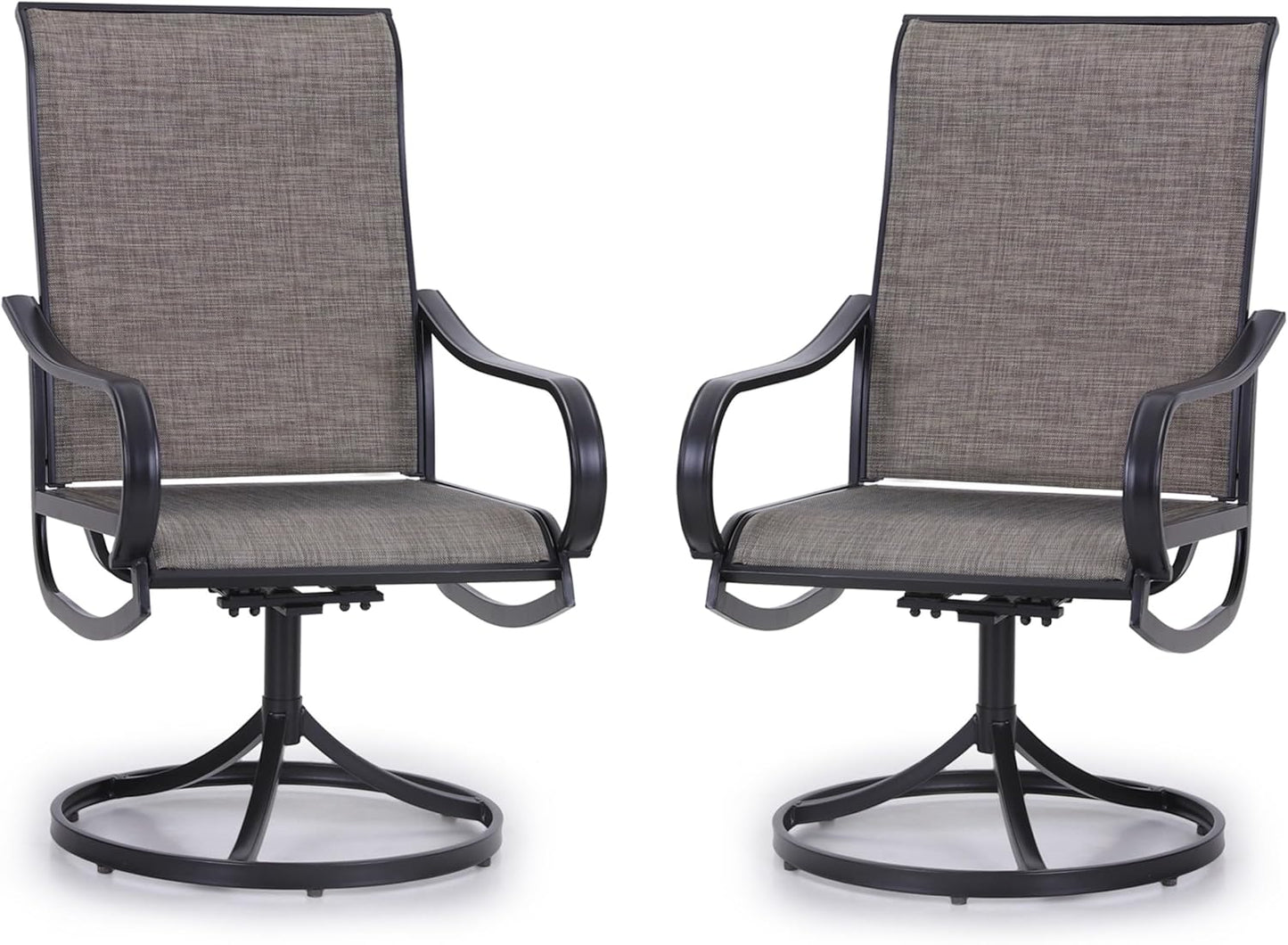 PHI VILLA Patio Swivel Dining Chairs Set of 2 for Outdoor Use