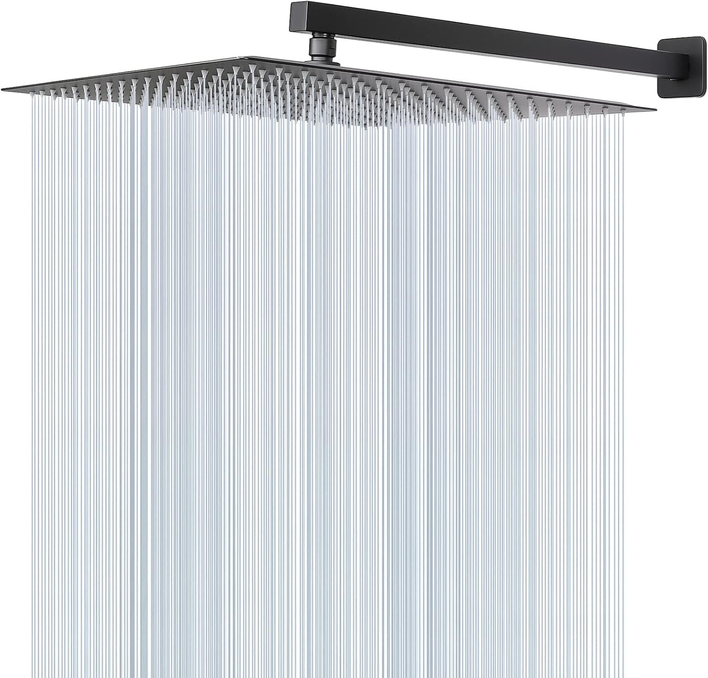 HarJue High Pressure Square Shower Head with Extension Arm