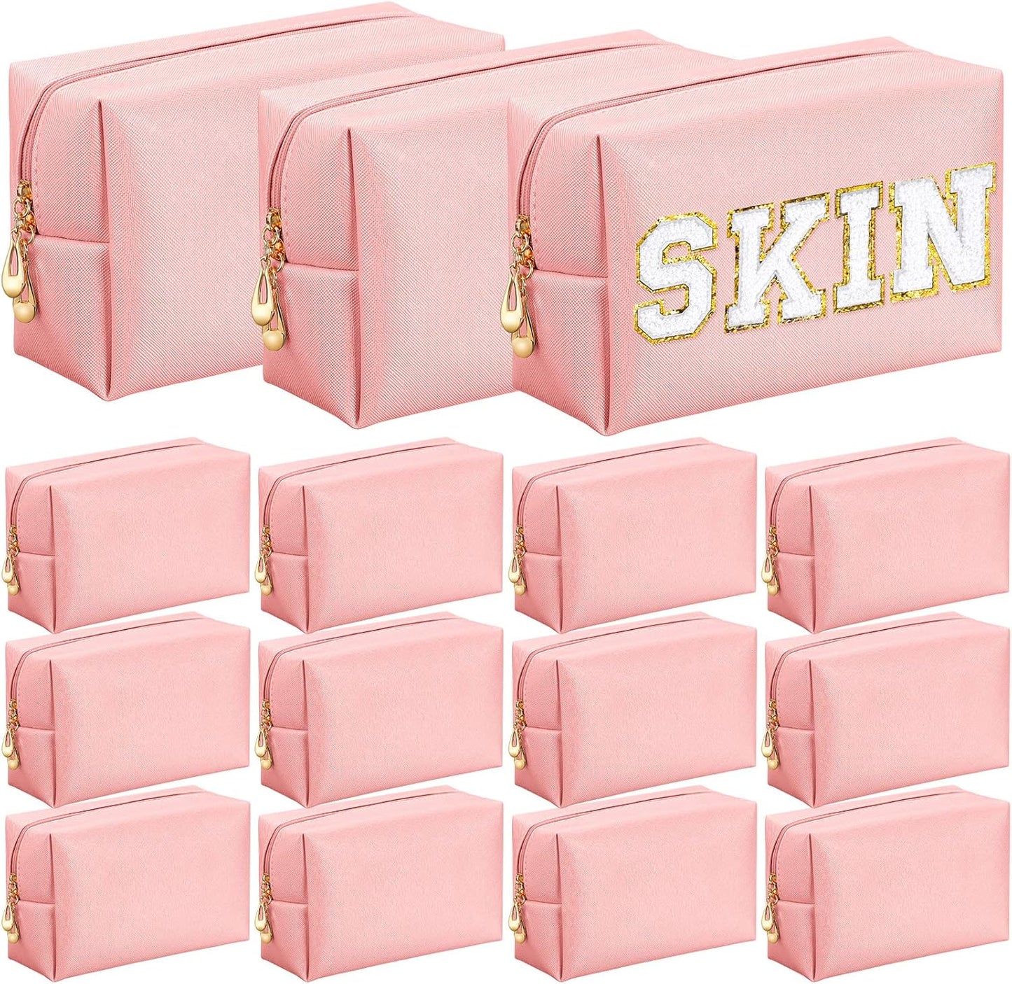 Kigeli 15 Pcs Aesthetic Makeup Bags for Travel and Storage