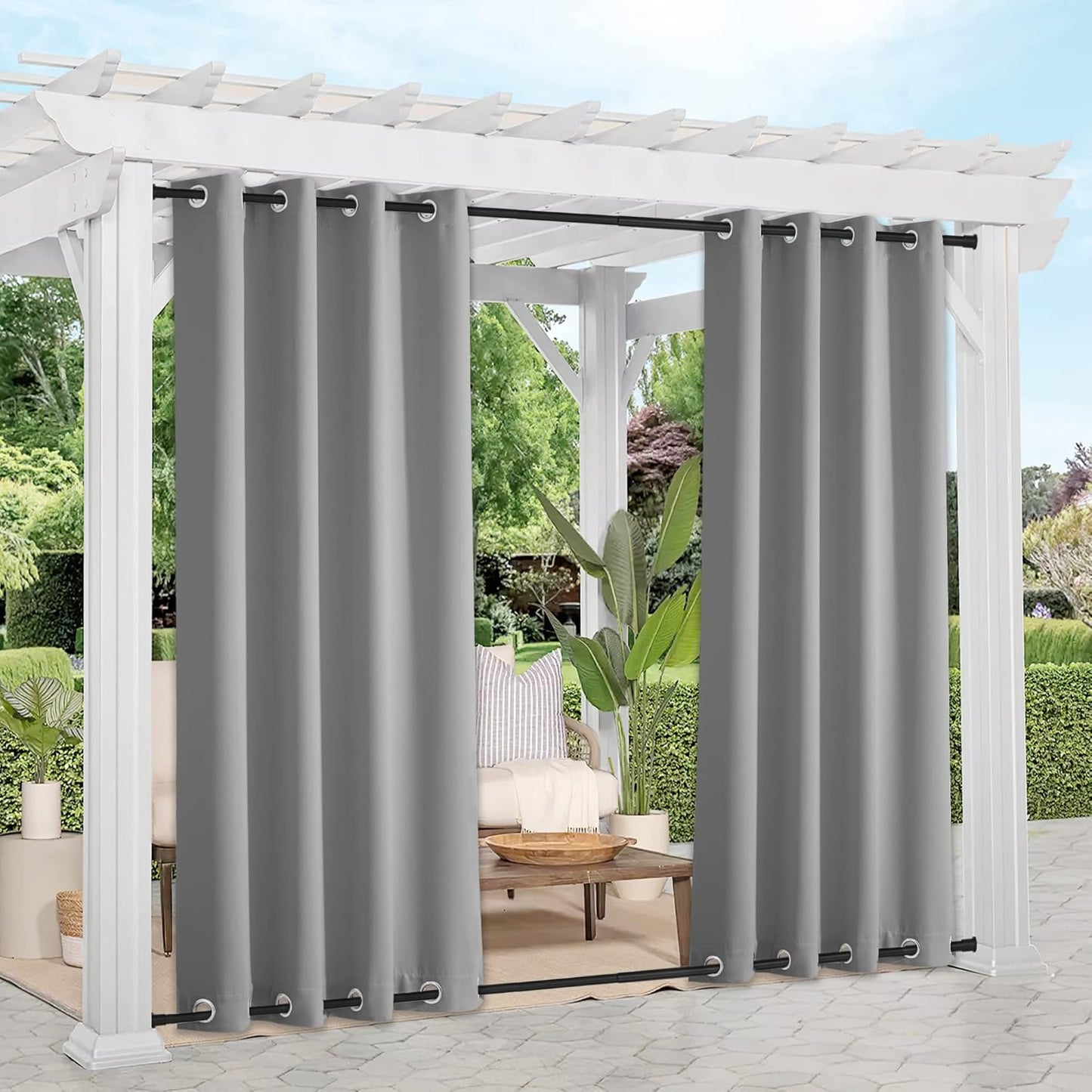 NICETOWN Waterproof Outdoor Curtains for Patio and Porch Use