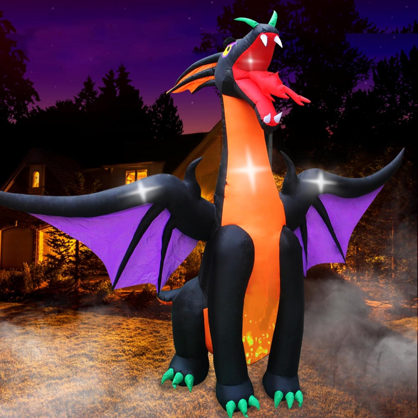 12 FT Fire & Ice Dragon Inflatable Halloween Decoration for Yard