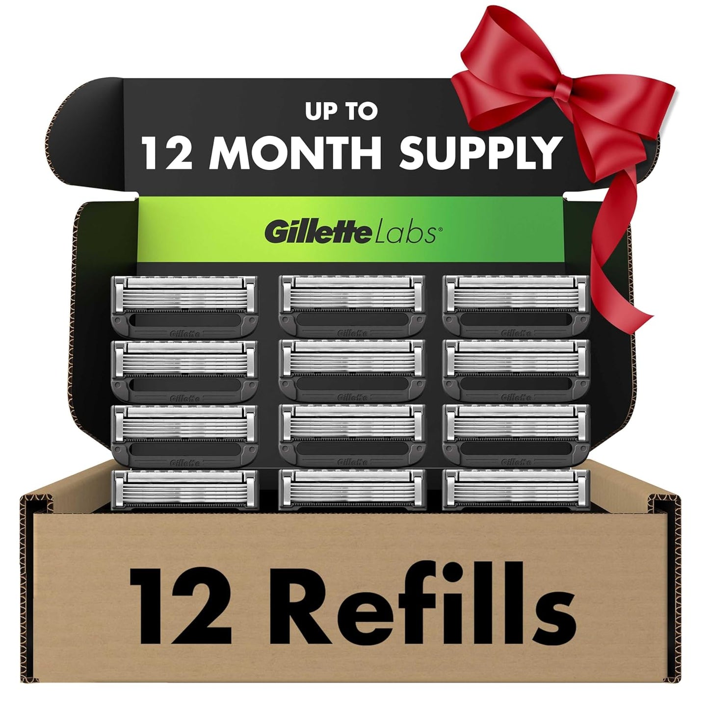 GilletteLabs Razor Blade Refills for Men - 12ct Cartridges