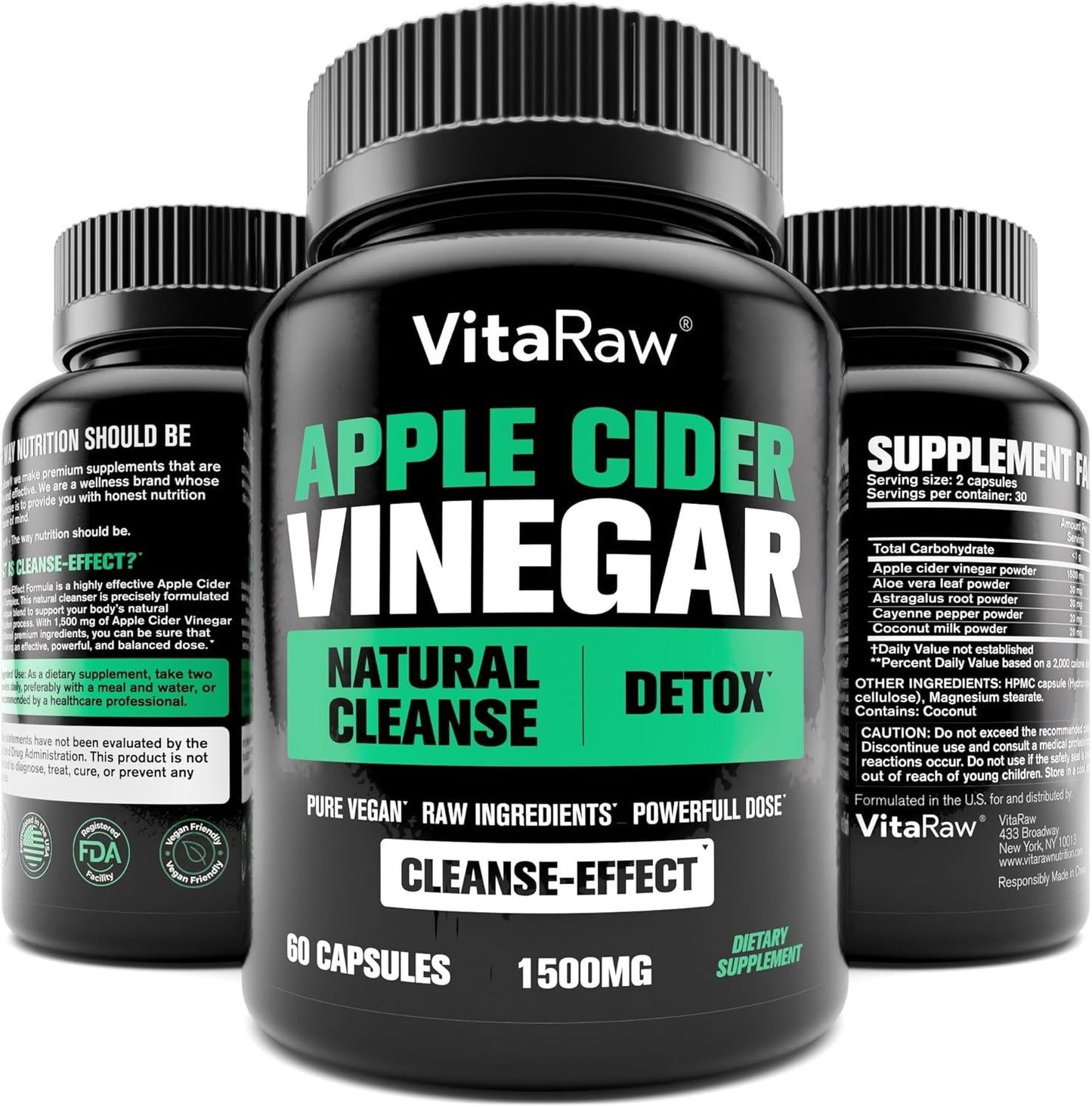 Organic ACV Capsules - Boost Energy & Health - Vegan & Raw - VitaRaw