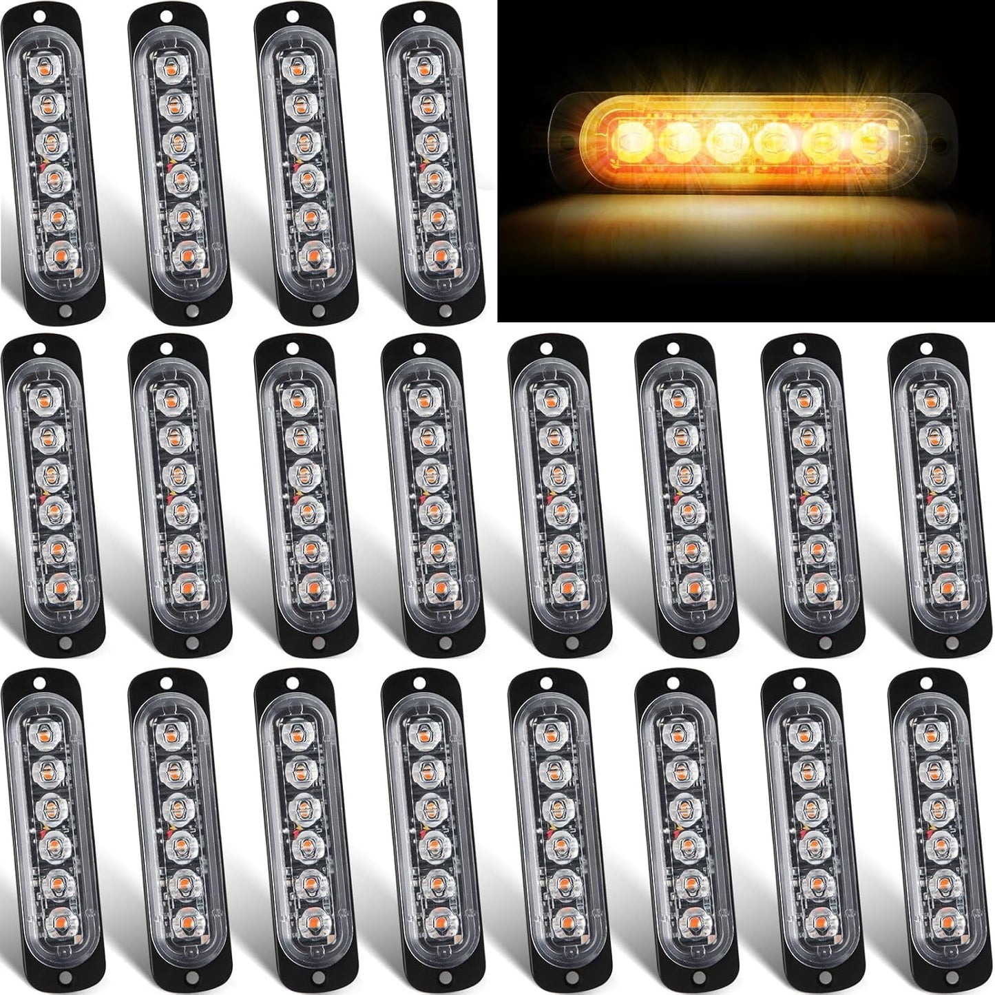 20 Pack LED Emergency Strobe Lights for Trucks and Vehicles