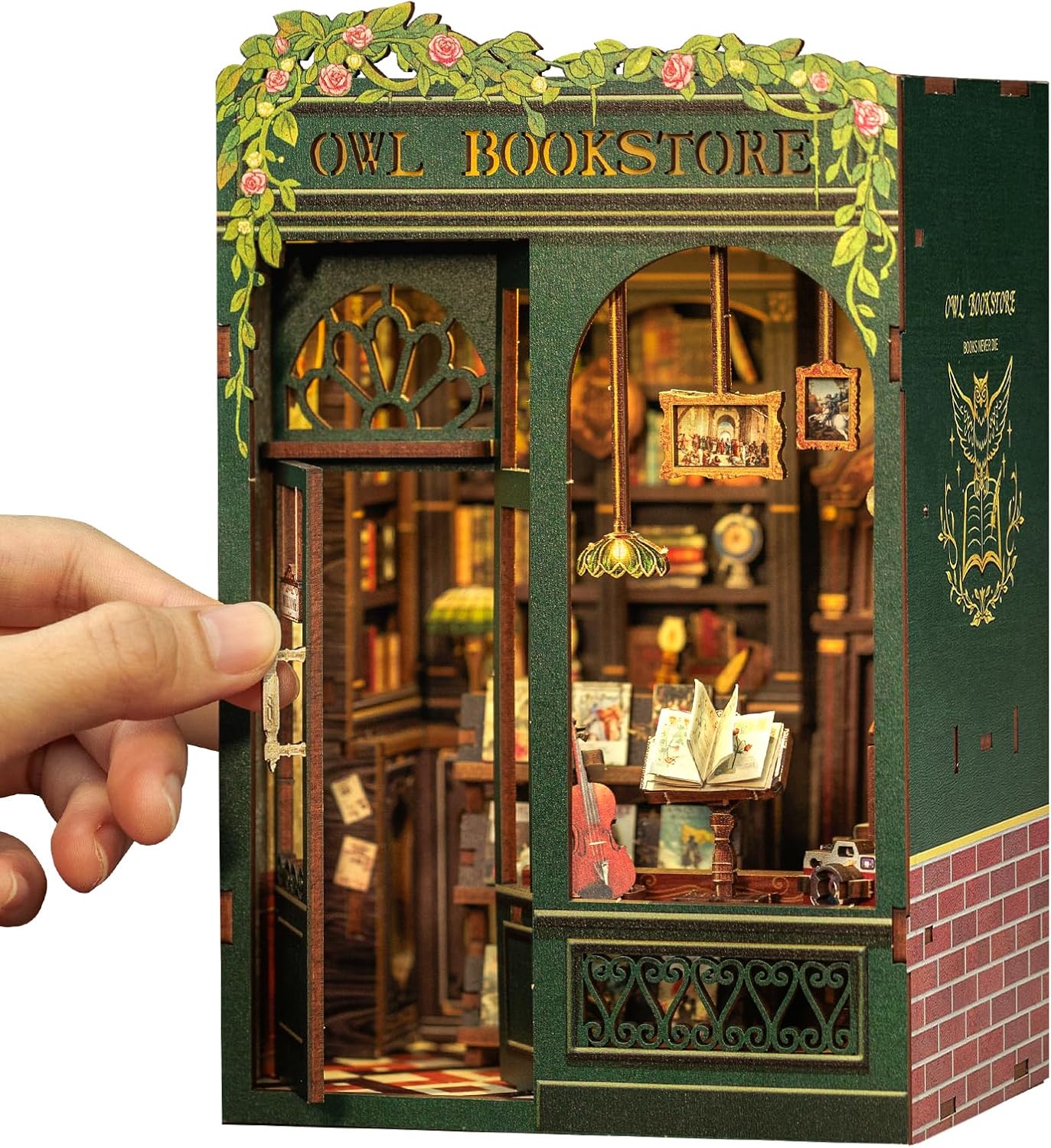 CUTEBEE Book Nook Kit Owl Bookstore - DIY Miniature House Fun