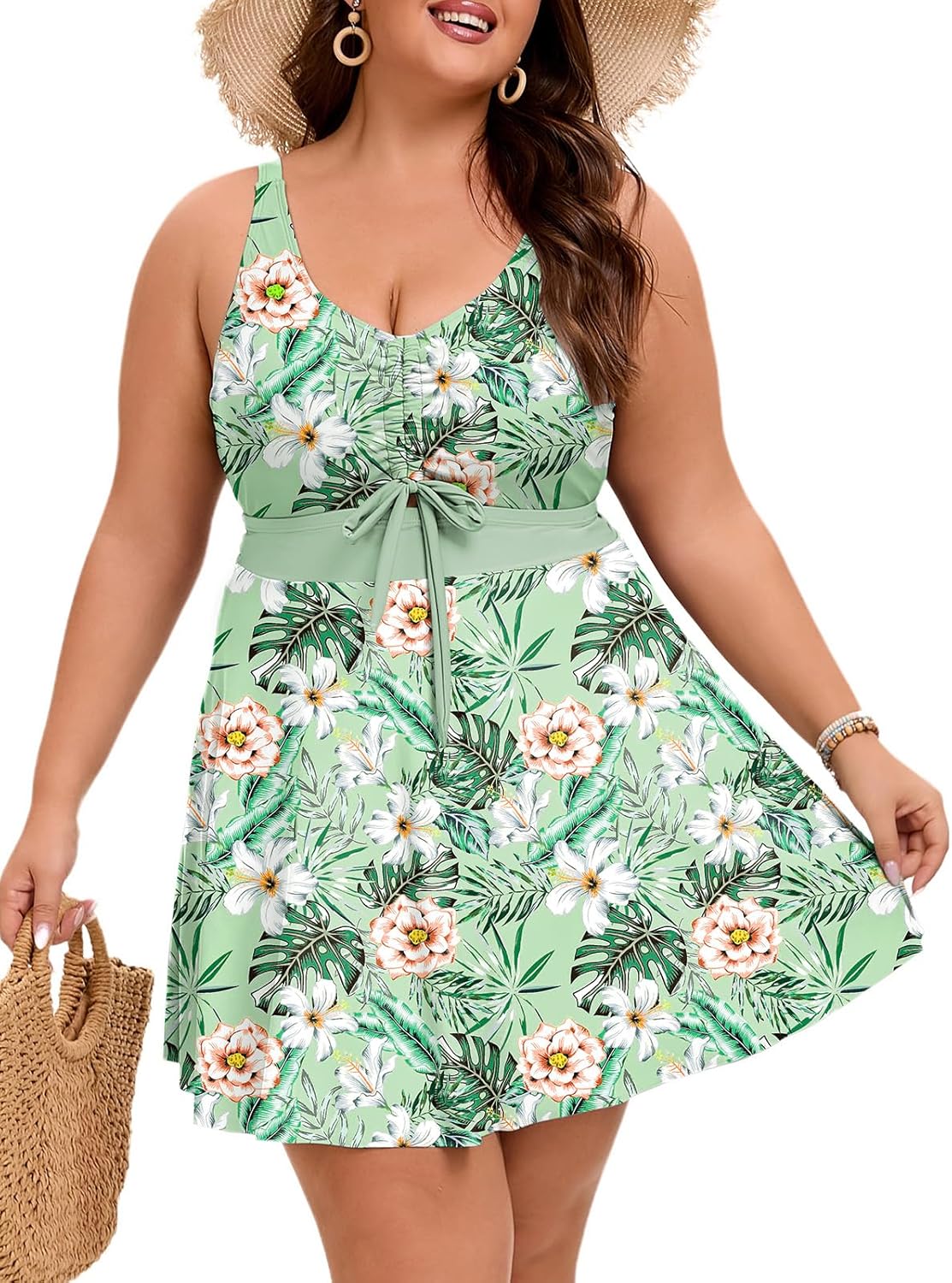 Arolina Plus Size Swimdress for Women with Tummy Control