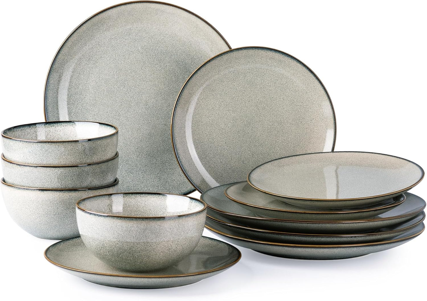 GBHOME Ceramic Dinnerware Sets for 4 - 12 Pieces Stoneware
