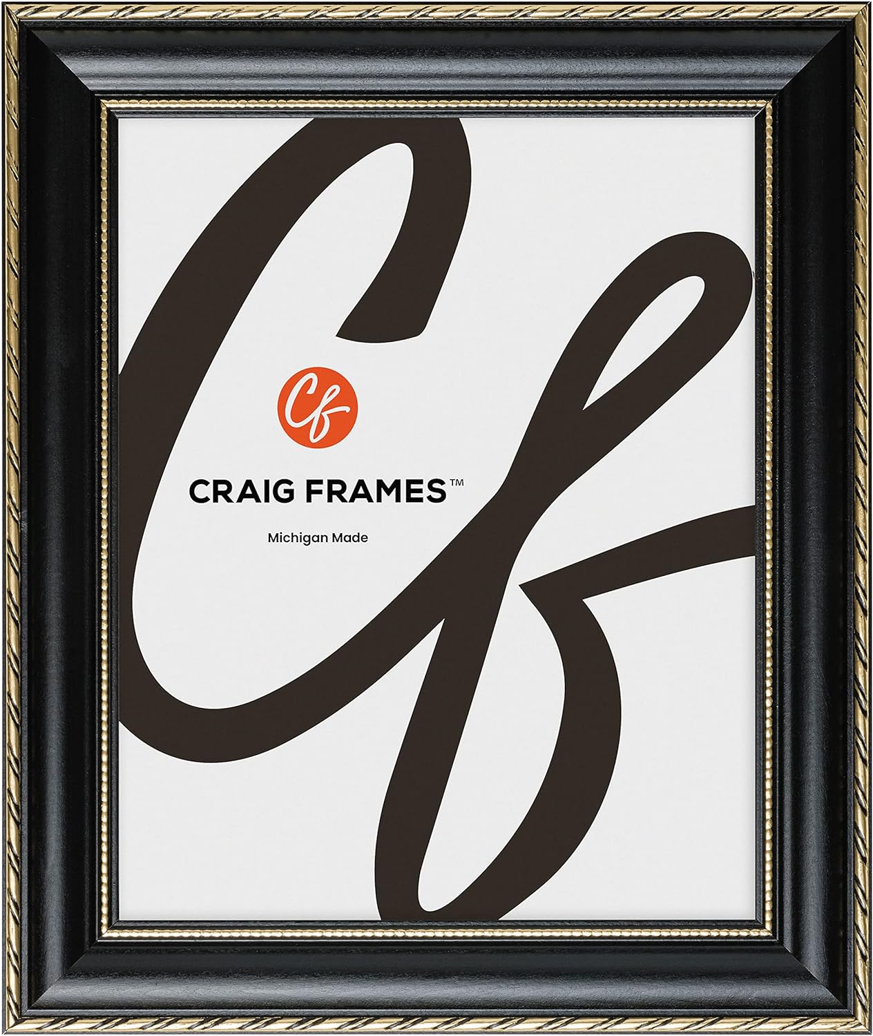 Victoria 27x27 Picture Frame in Ornate Black and Gold Finish