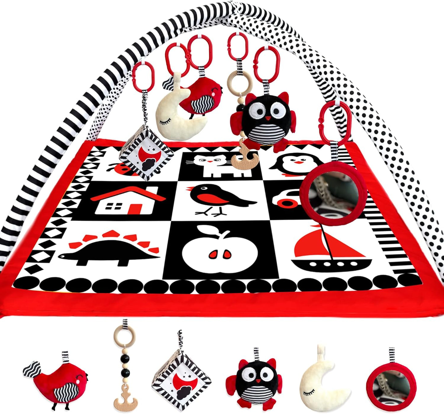 QUOKKA Padded Baby Gym Mat for Tummy Time and Play Activities