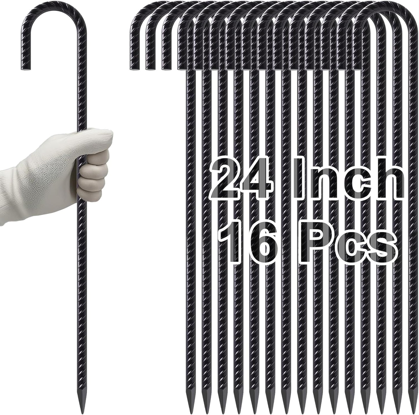 VVOKGO 24 Inch J Hook Heavy Duty Ground Anchors for Tents