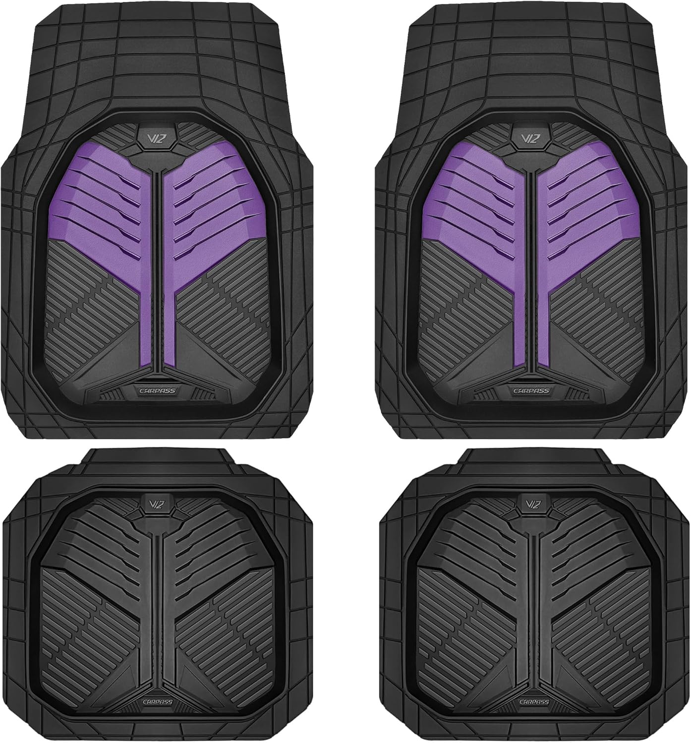 CAR PASS Heavy Duty Rubber Car Mats for All Weather Protection