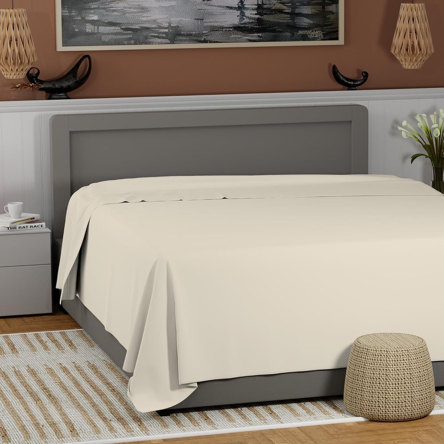 King Fresh Ivory 100% Cotton Percale Sheets for Ultimate Comfort