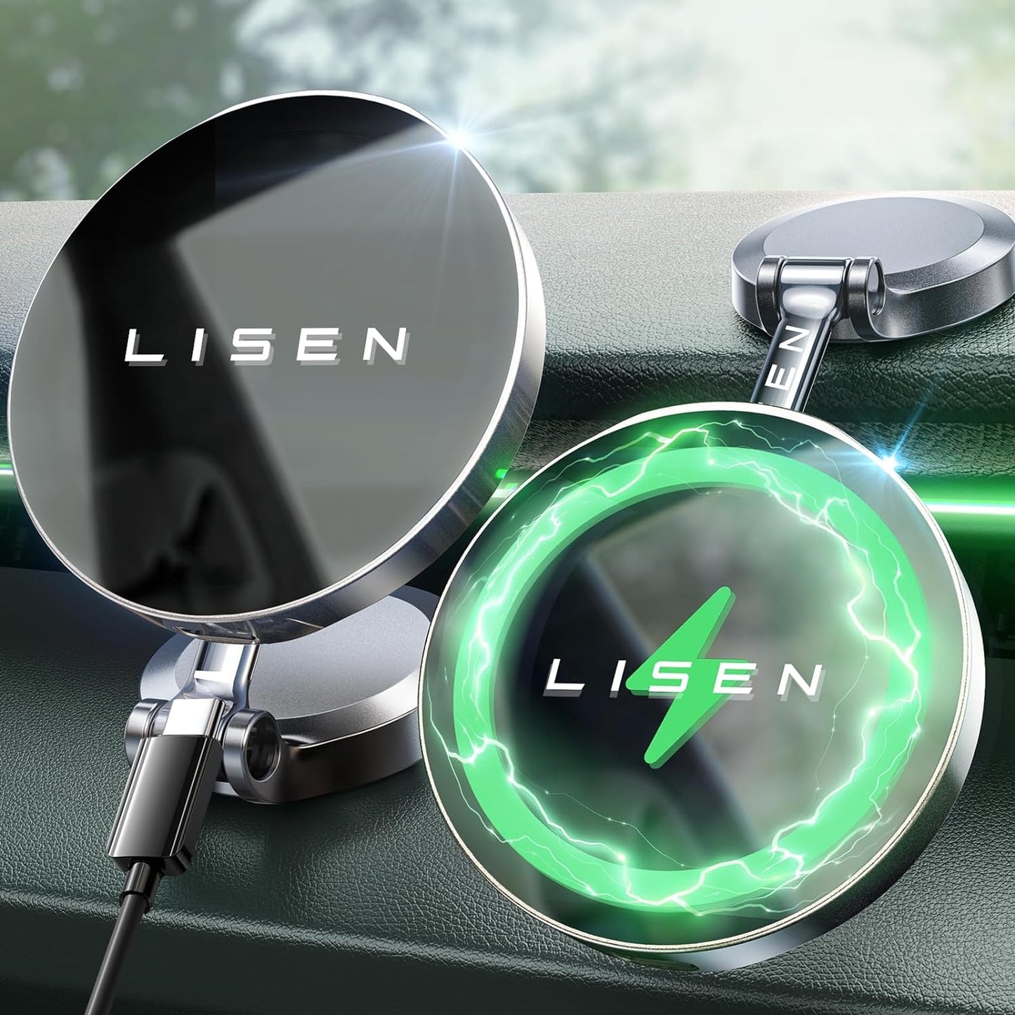 360 Rotatable Mag Safe Car Charger by LISEN