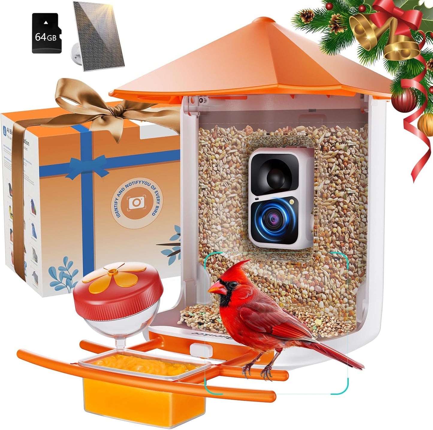 Bird Feeder with Camera & Extras, WiFi, AI Capture, Notifications