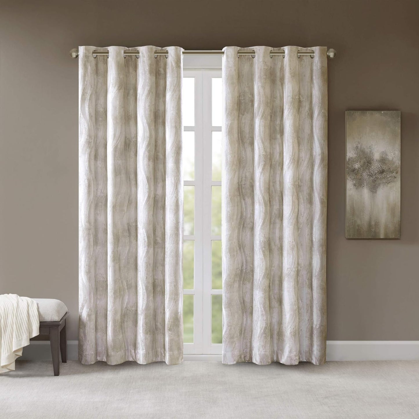 Total Blackout Ivory Curtain - Sun Smart 50x95