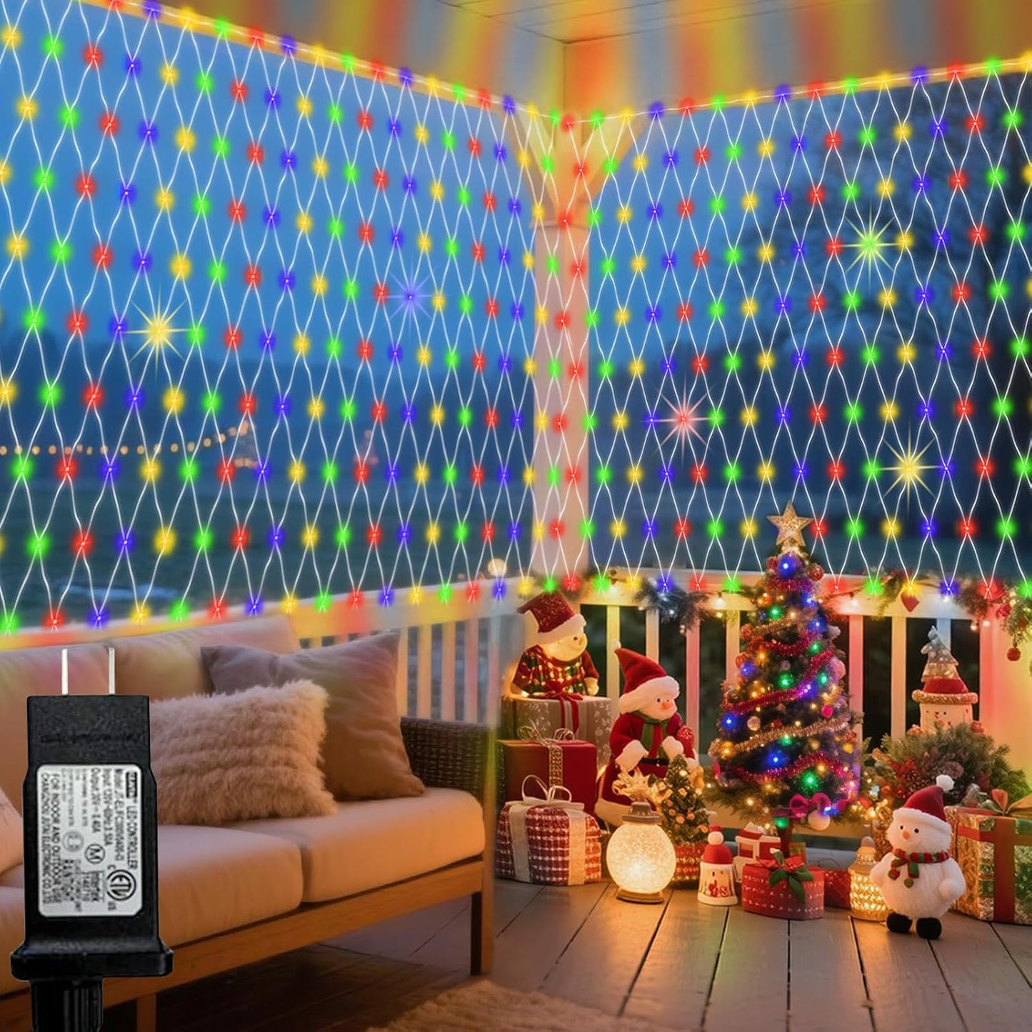 Colorful Net Lights for Outdoor Christmas and Party Decor