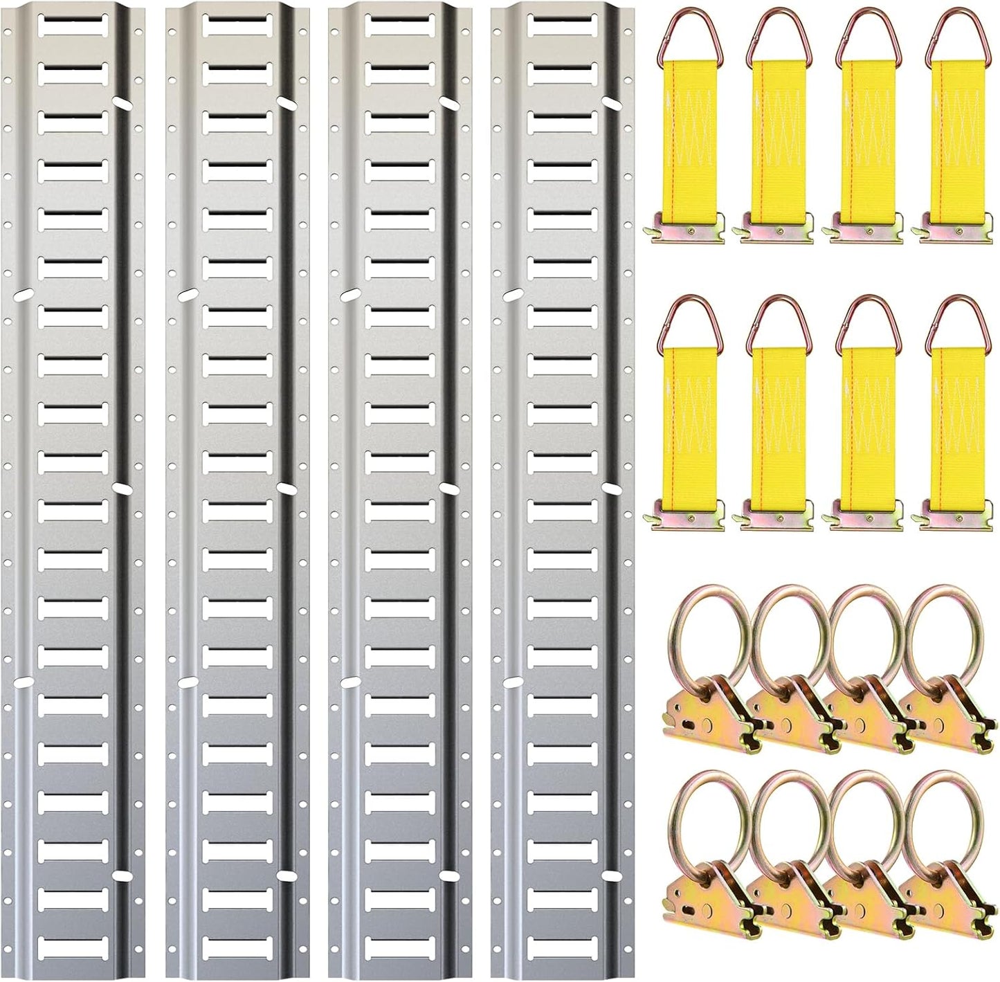 Trekassy 8ft Horizontal E-Track Tie-Down Rail Kit for Secure Cargo