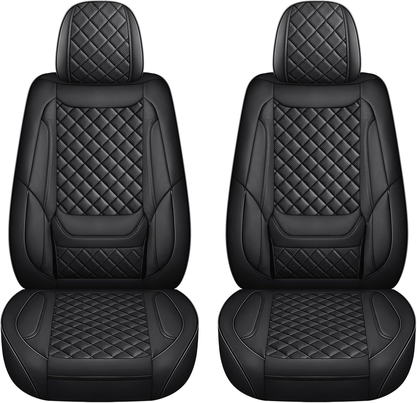 Leather Front Seat Covers for Cars - Breathable and Waterproof