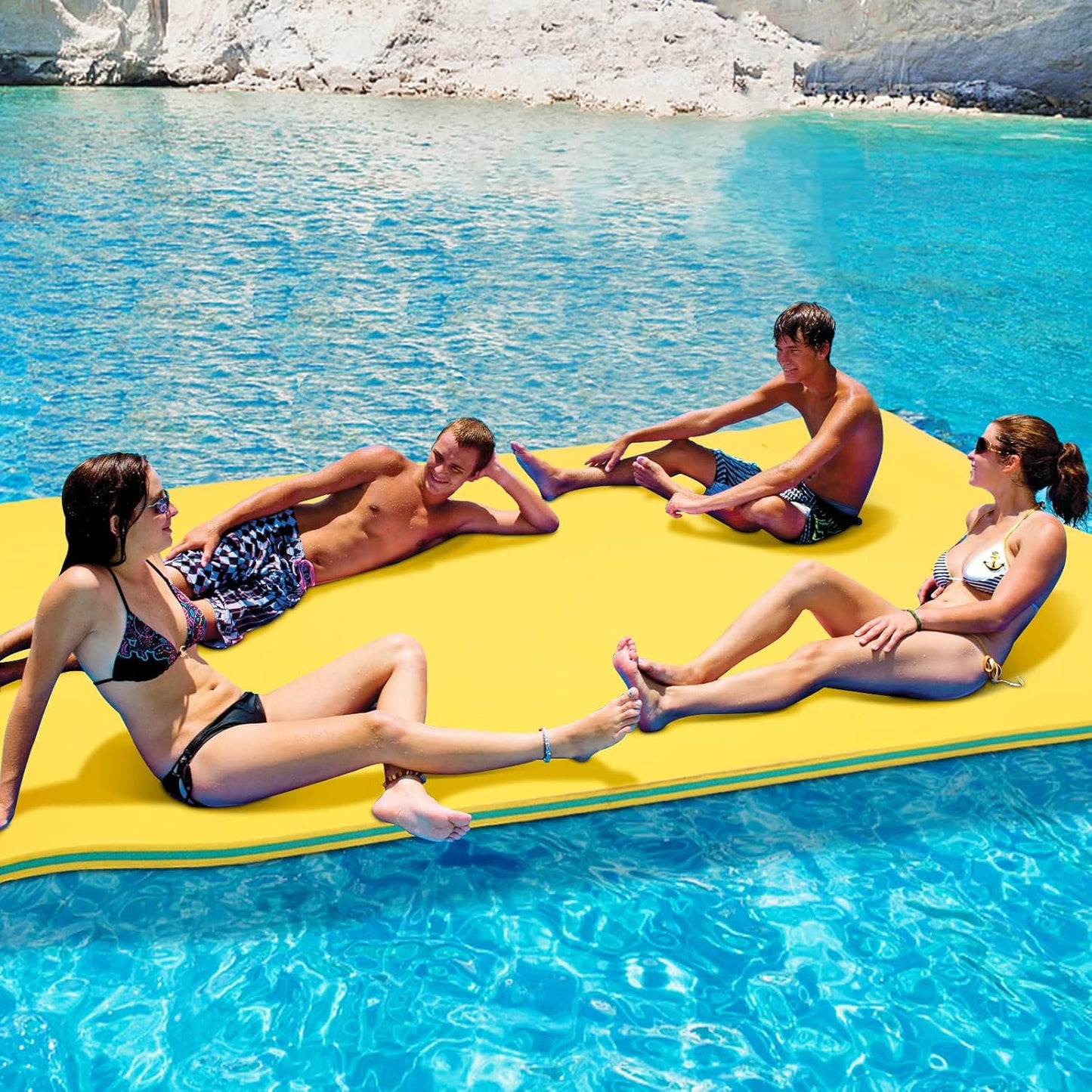 Floating Mat for Lake, Pool, Beach - 3-Layer XPE Foam Pad