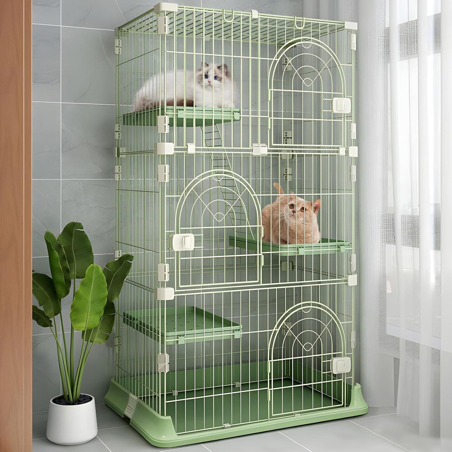 Hamiledyi 4-Tier Cat Cage Indoor Large Cat Enclosure for Pets