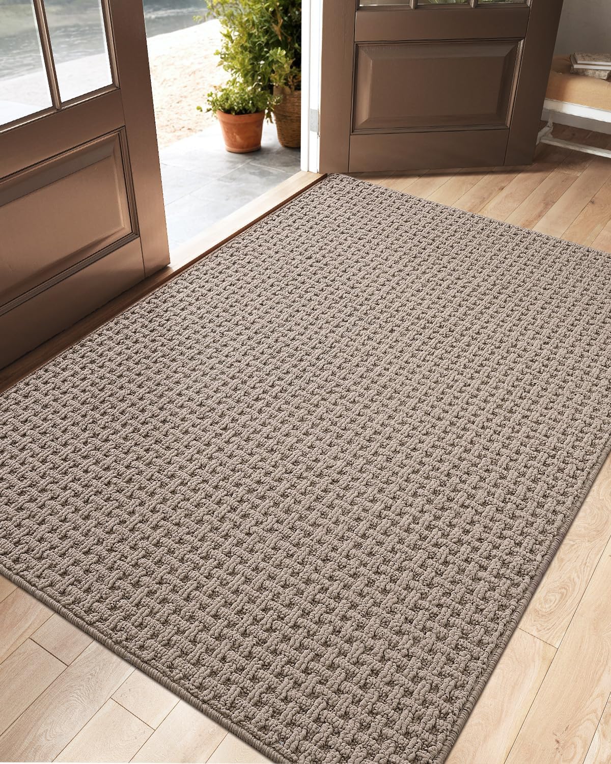 DEXI Non Slip Front Entryway Door Mat 48x72 for Home Use