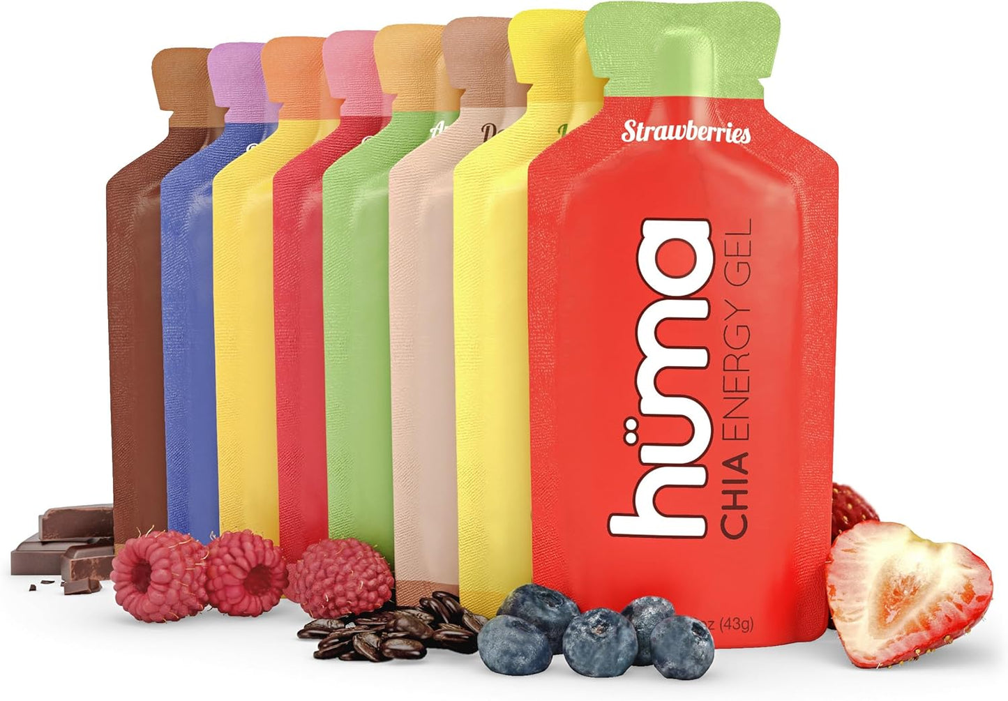 Huma Chia Energy Gel Variety Pack - Natural Energy for Athletes