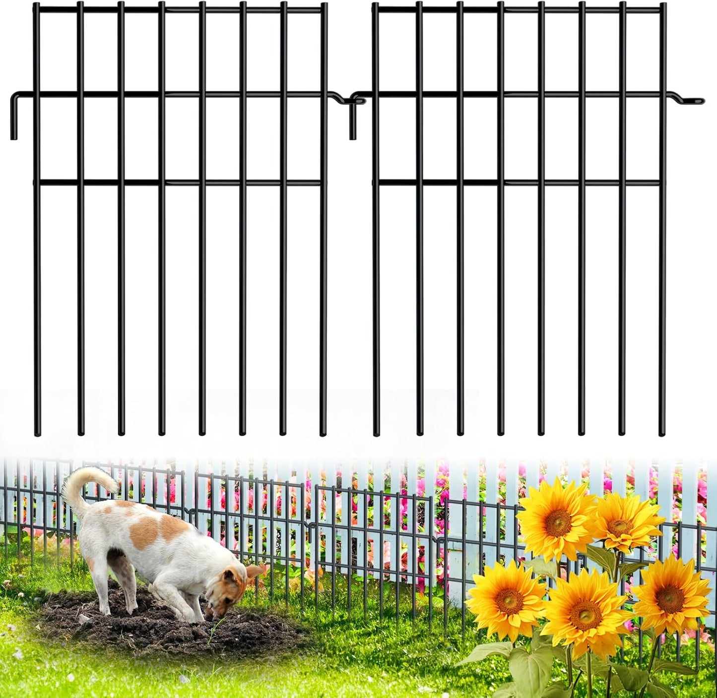 25 Pack No Dig Animal Barrier Fence for Dogs and Small Animals