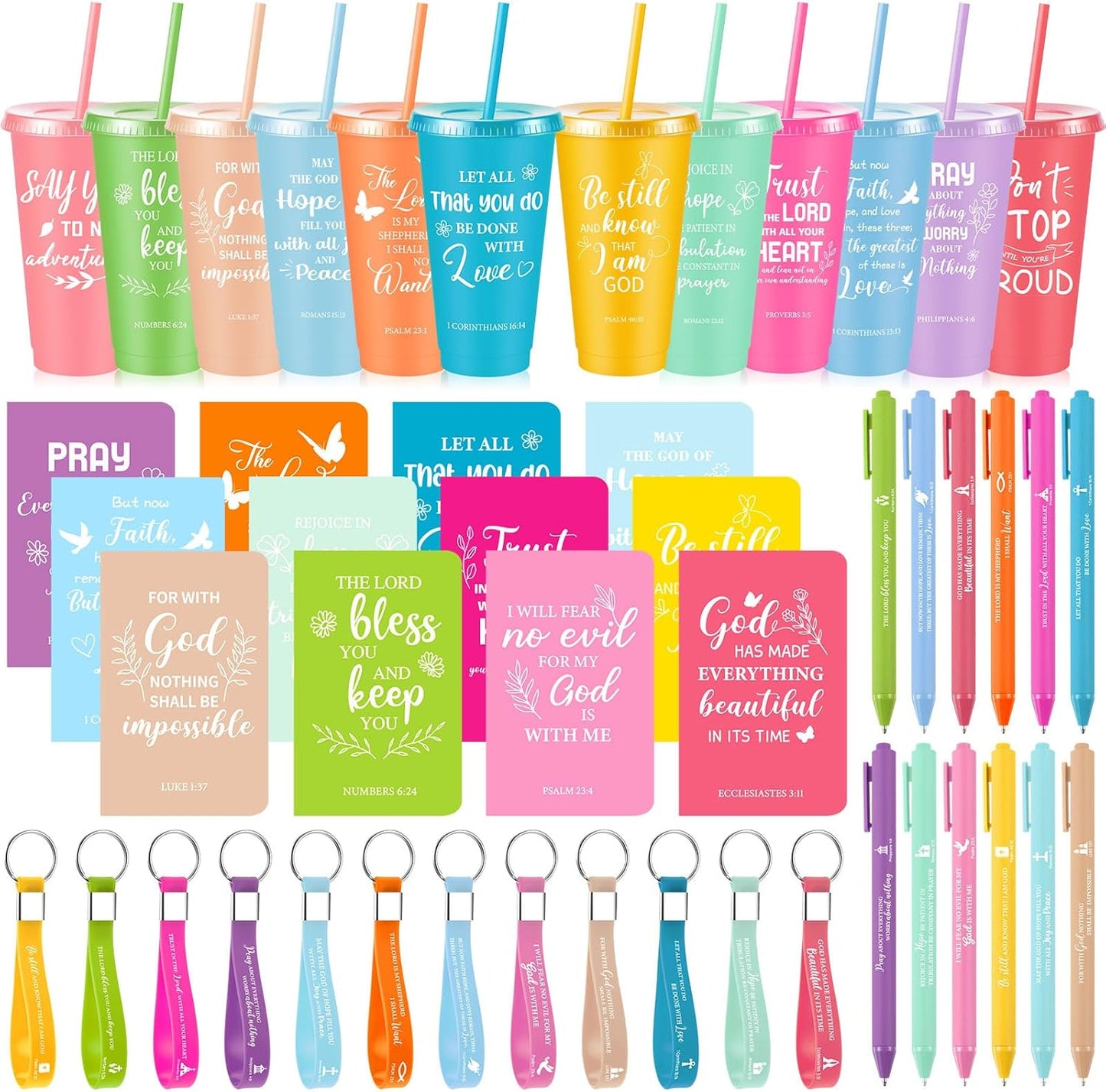 12 Set Christian Church Gifts with Bible Verse Pens & More