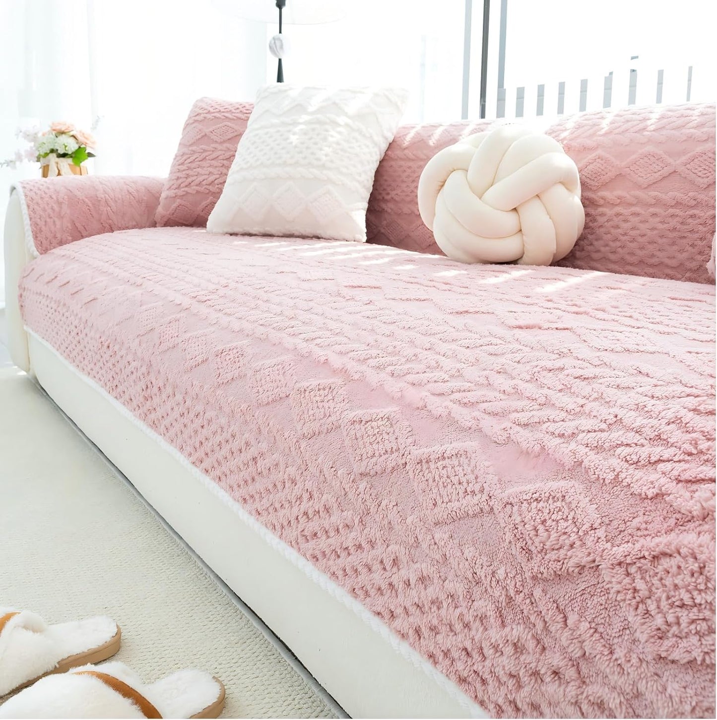 Plush Warm Couch Covers for Sofa - Cozy Pet Protector 36in83in
