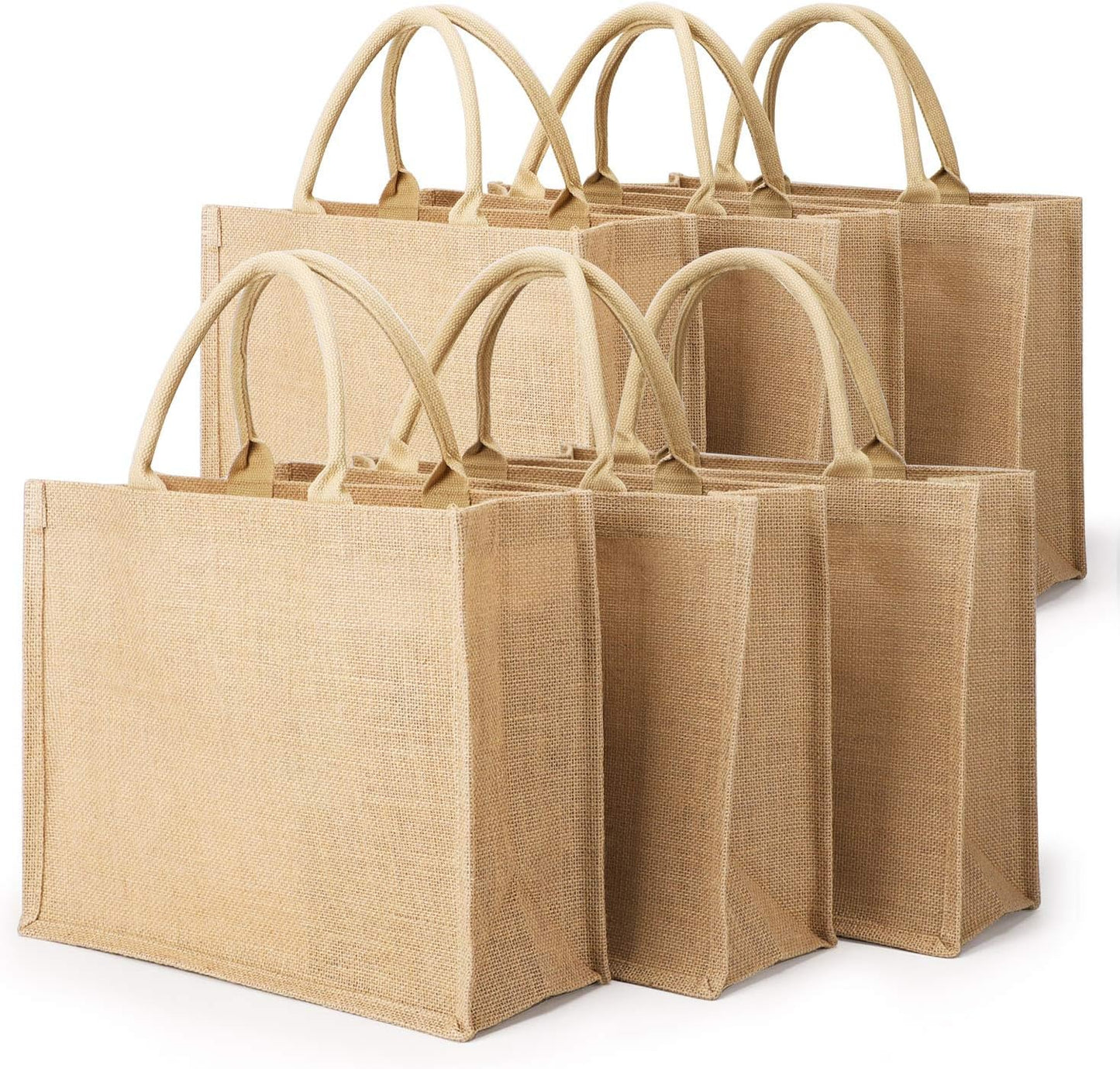 Segarty Tote Bags 6 Pack Large Burlap Reusable Gift Bags