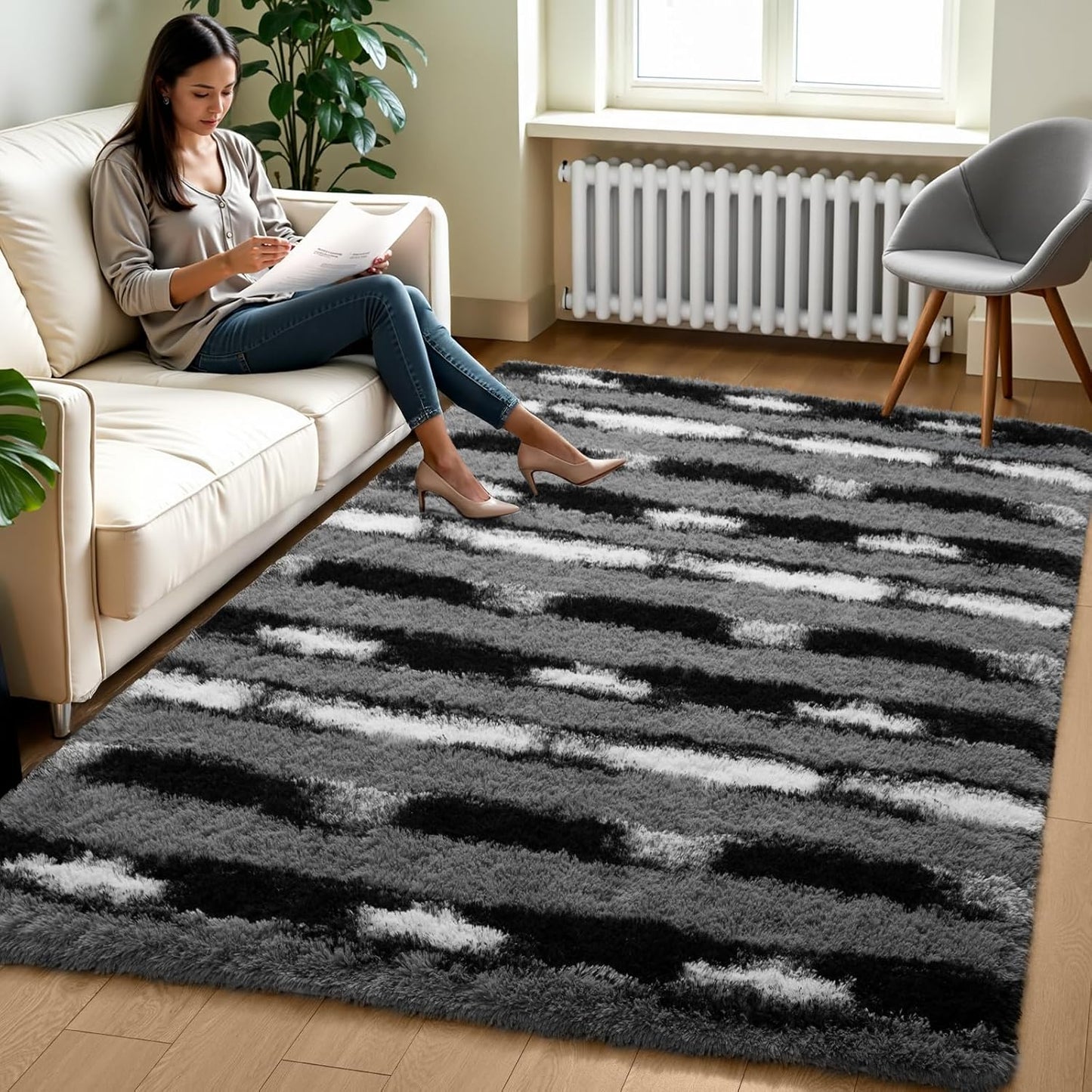 Zentavio Area Rugs for Living Room Soft Shag 4x6 Carpet
