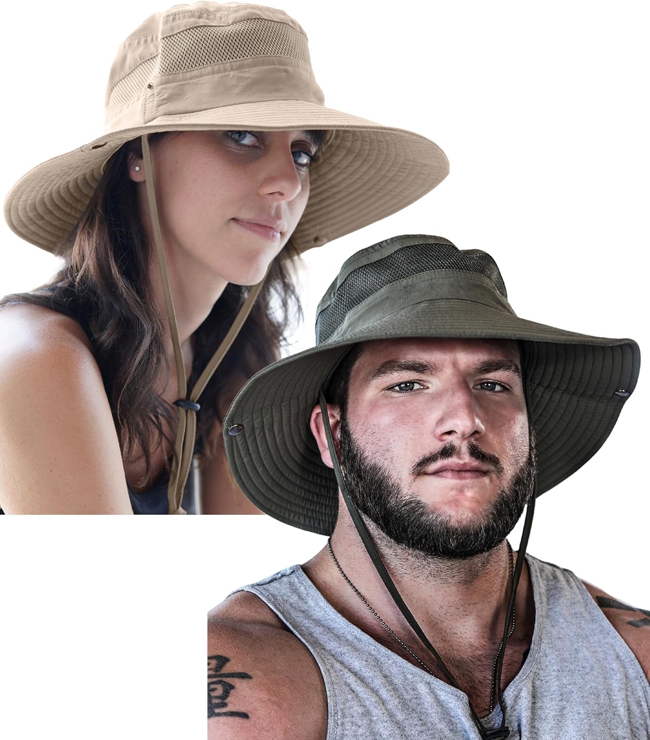 GearTOP Safari Hat for Men and Women with UV Protection UPF 50