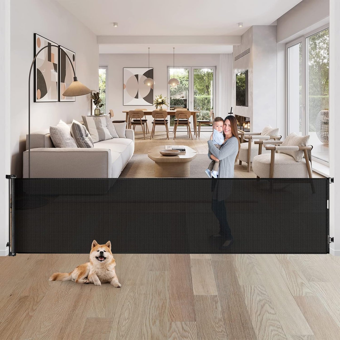 Extra-Wide Retractable Gate for Pets & Kids
