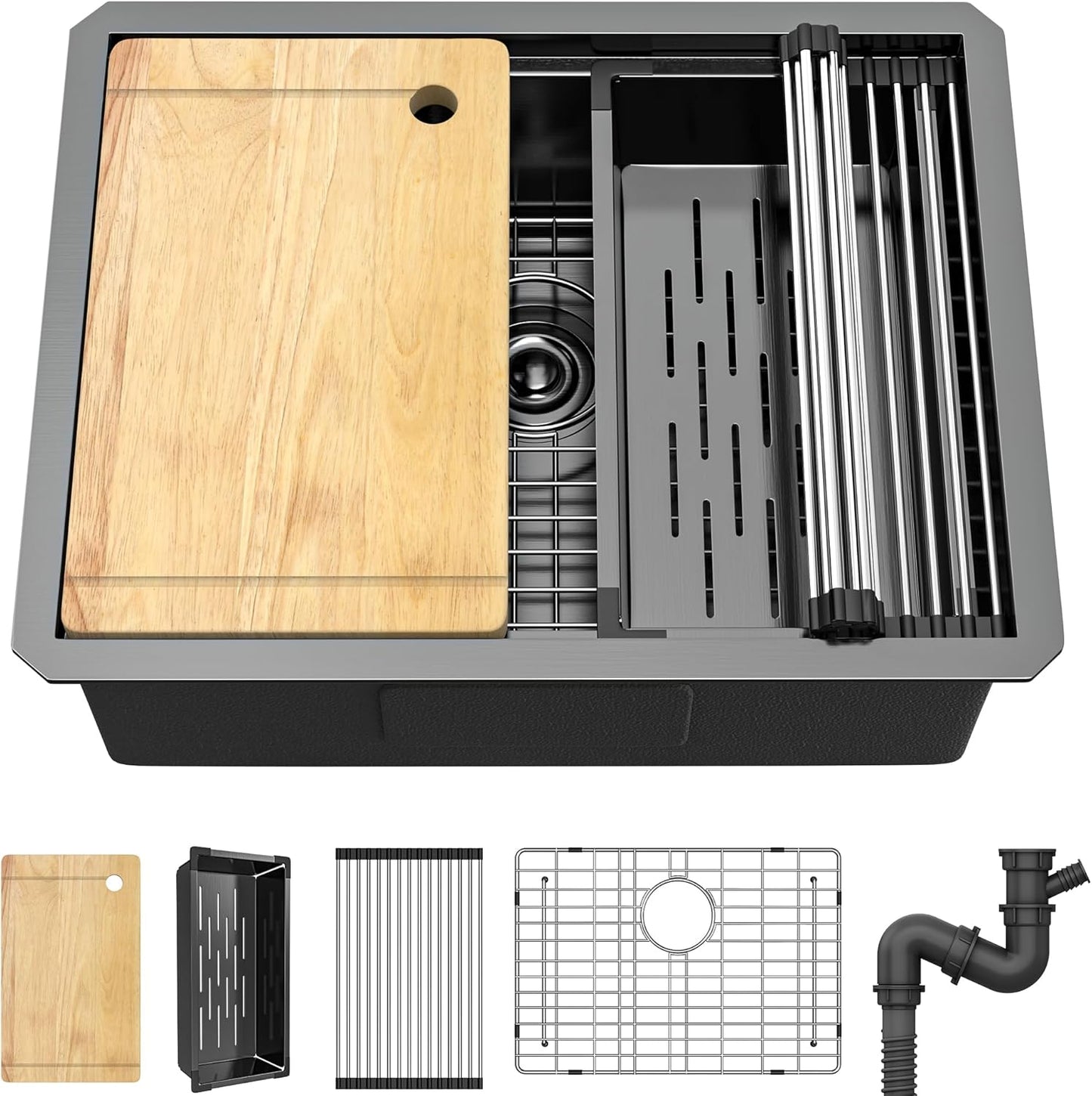 YITAHOME Black Kitchen Sink: Stylish Undermount Basin for Any Space