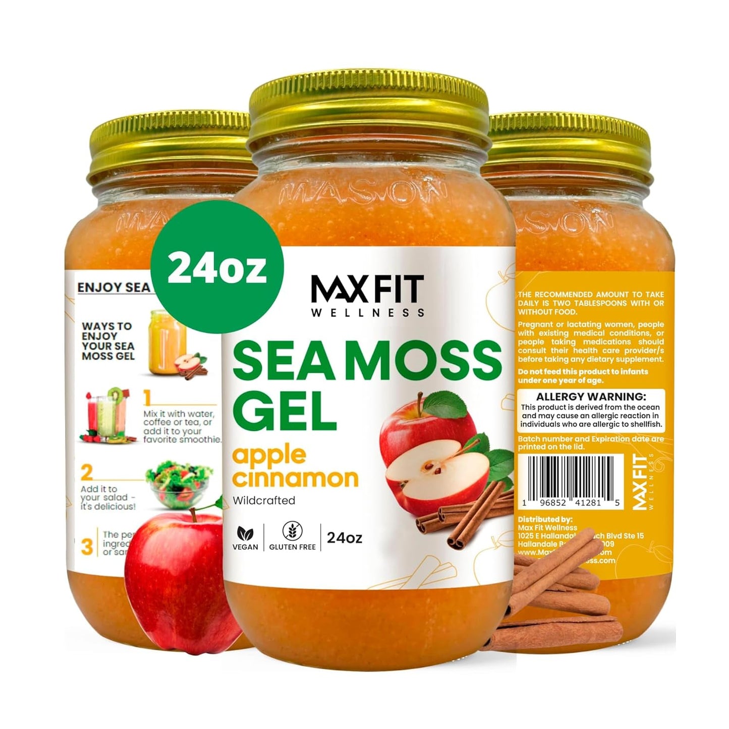 Sea Moss Gel Raw 24oz - Wildcrafted Superfood from St Lucia