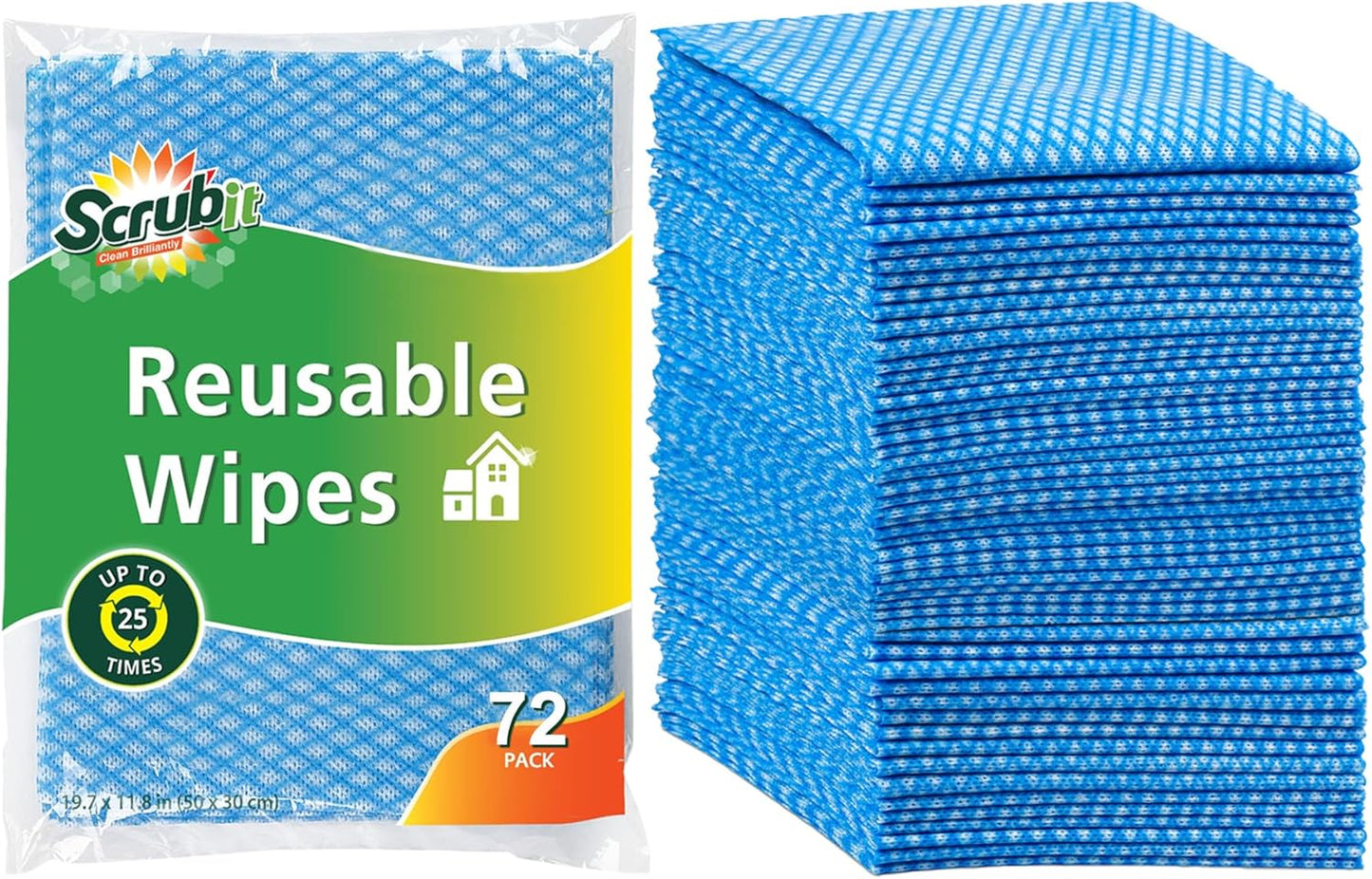 SCRUBIT Reusable Cleaning Wipes - Durable Dish Cloths for Kitchen & Office