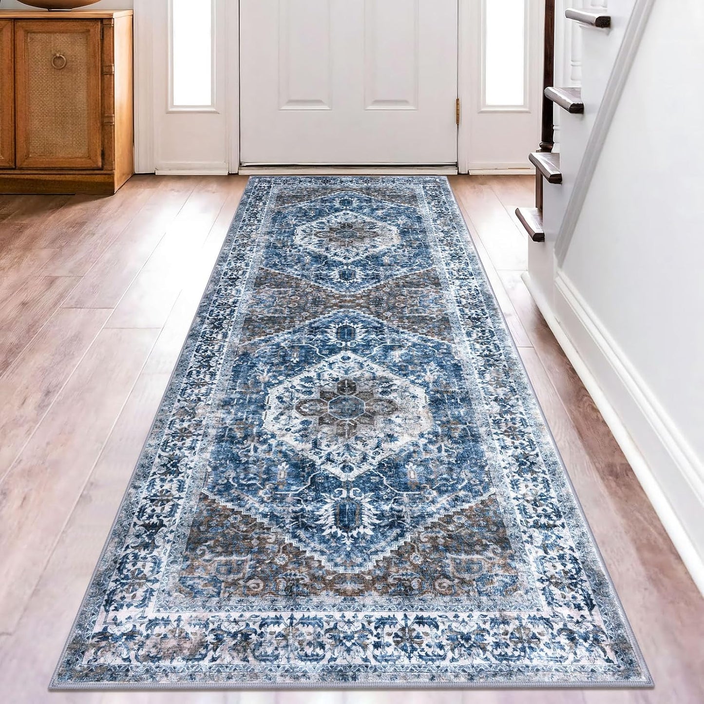 KOZYFLY Washable Kitchen Runner Rug for Entryway and Hallways