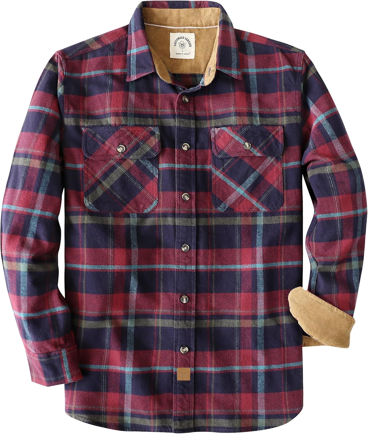 Dubinik Mens Flannel Shirt Long Sleeve Button Down Plaid Style