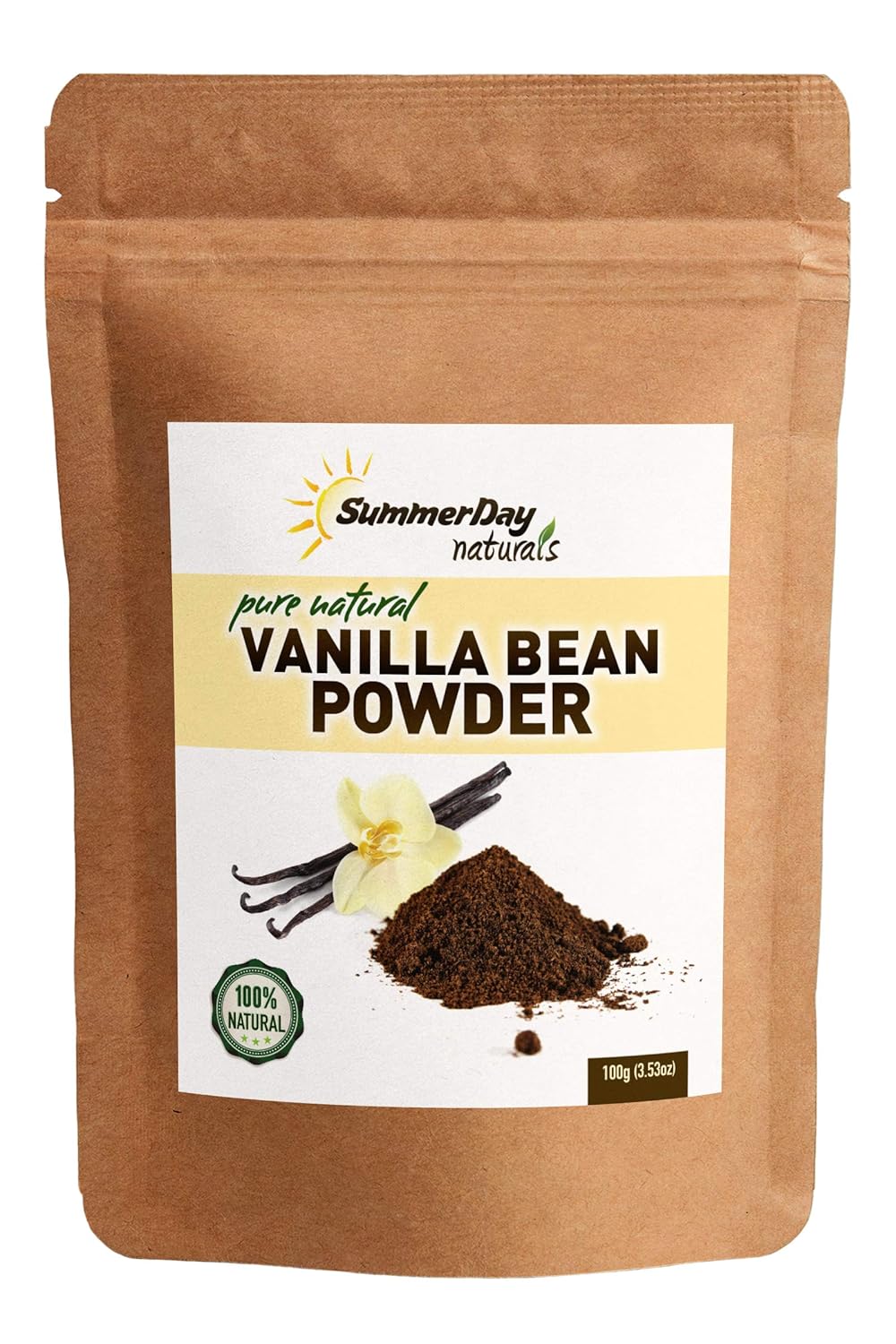 Pure Vanilla Bean Powder for Baking and Coffee - 3.53 Oz
