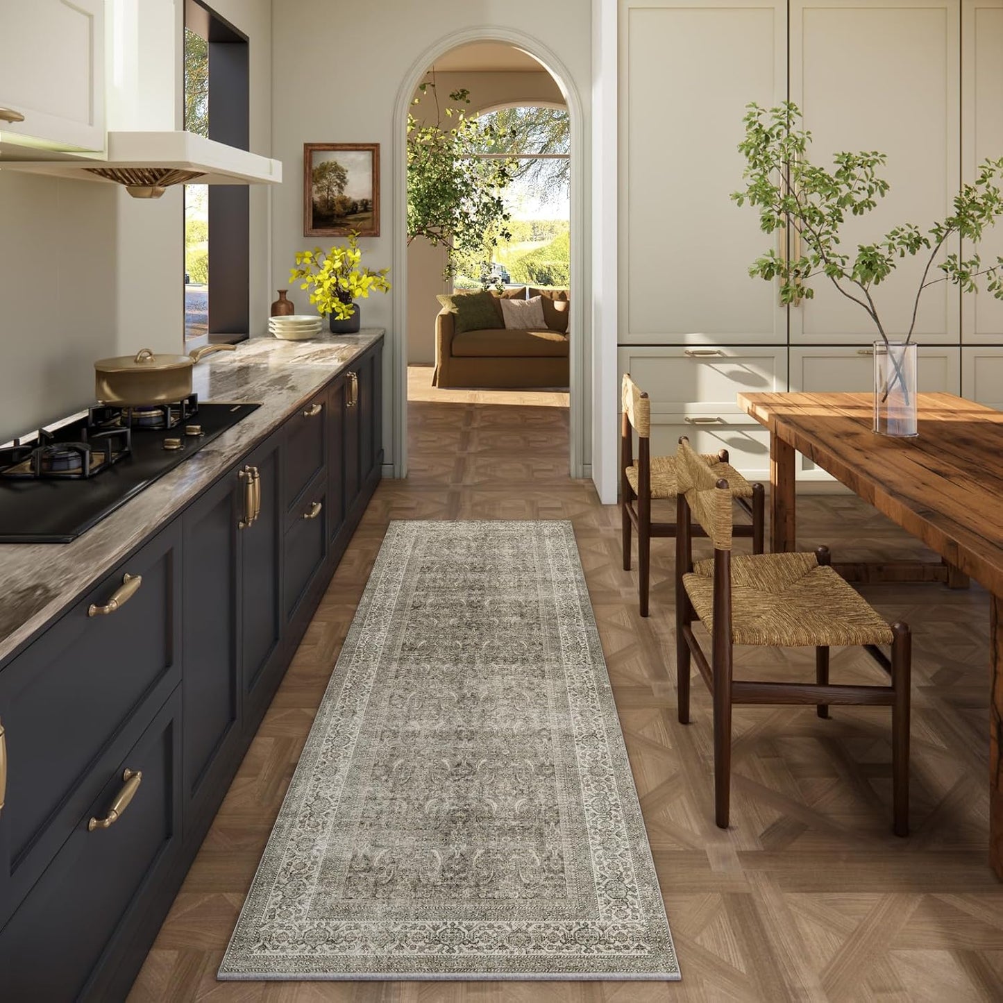 Washable Runners for Hallways Kitchen Rug: Soft Non-Slip Carpet